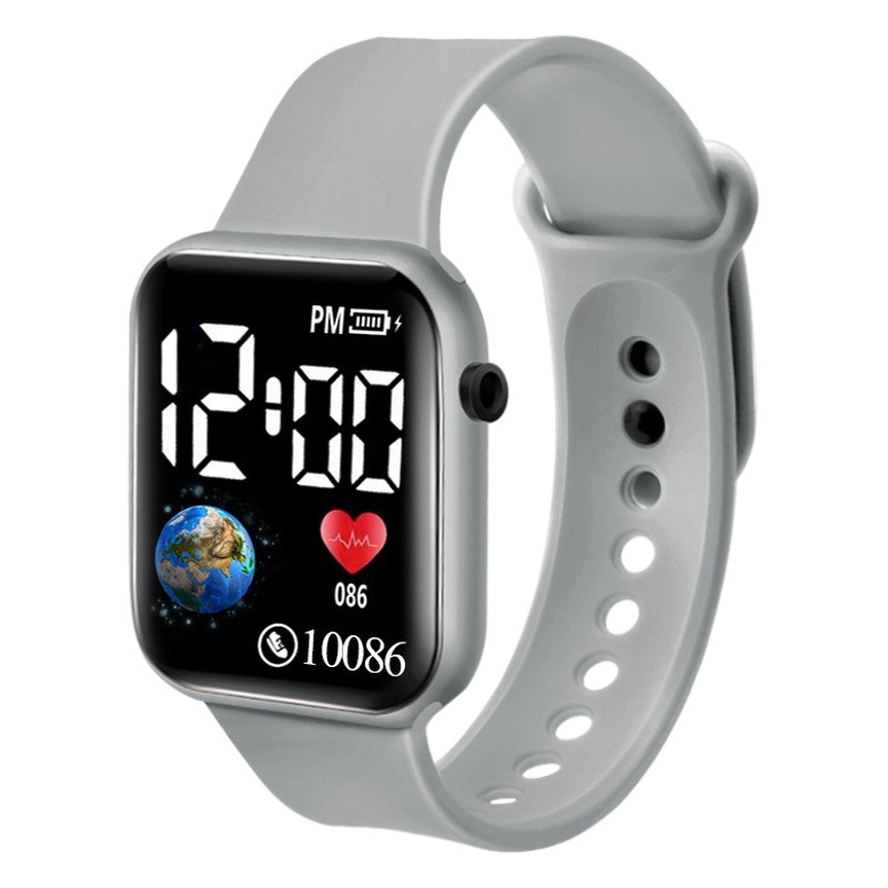New Couple Watch Creative Earth Male and Female Student Sports Button Led Electronic Watch Wholesale