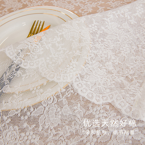French hollow white lace American country Nordic rectangular tablecloth picnic cloth photo background cloth cover