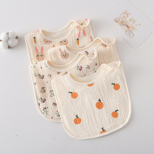 Water-absorbent and breathable 6-layer gauze children's saliva bag baby bib spit milk saliva towel baby summer saliva bib