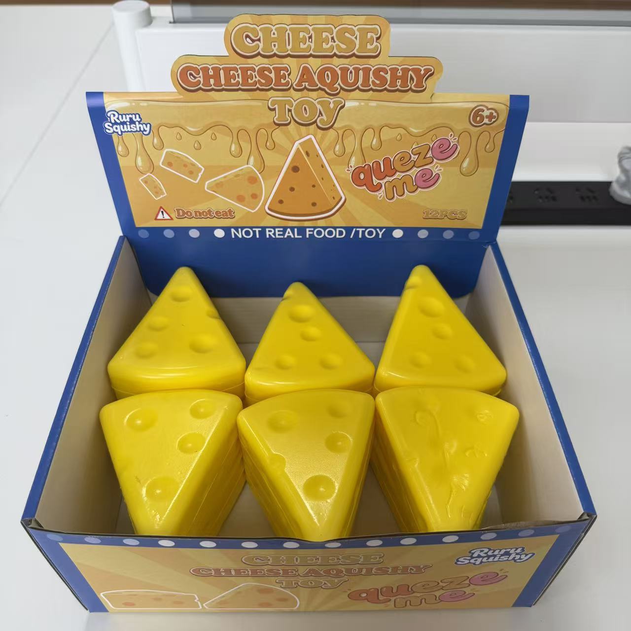Simulación de queso pellizco pellizco creativo desprimir lento rebote cuadrado queso queso super gran queso ventilador artefacto al por mayor