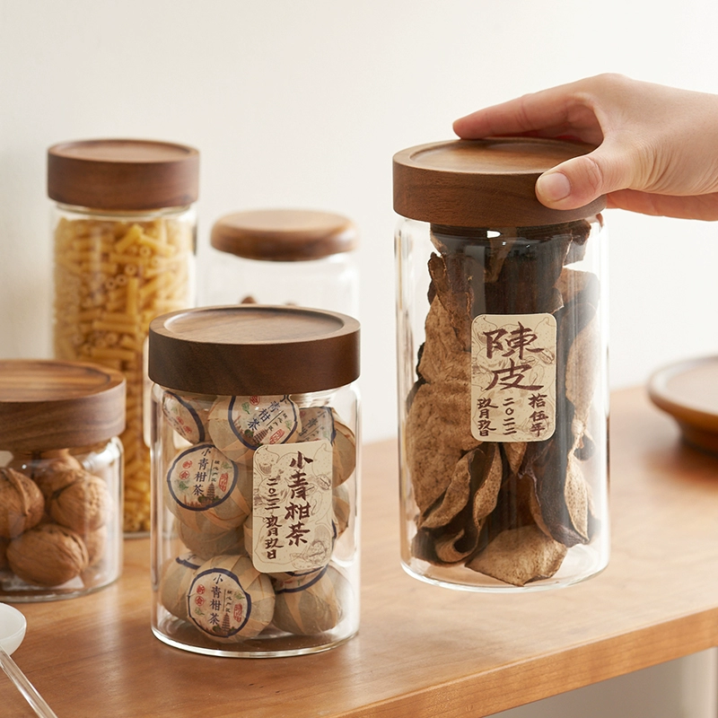 Специальные банки для чая для резервуаров для хранения кожуры мандарина, банки из боросиликатного стекла, герметичные банки, стеклянные бутылки, лошадь для хранения пищевых продуктов Сяо