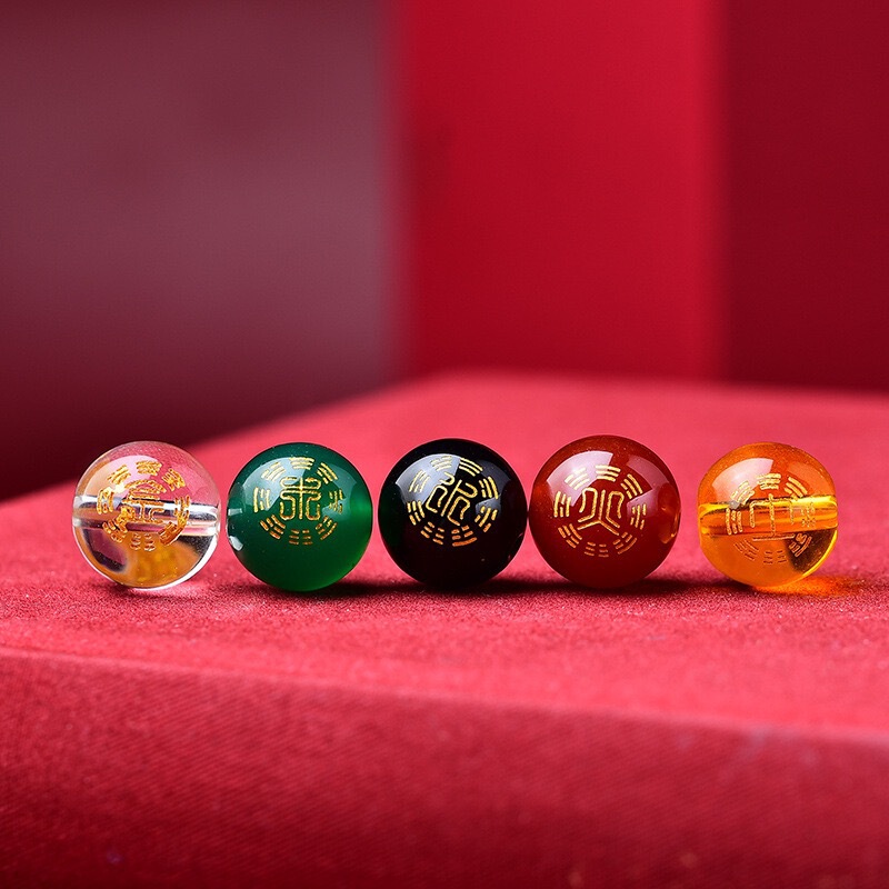 Five Elements Gold Wood Water Fire Earth Agate Crystal Glass Tai Chi Bagua Array Diagram DIY Jewelry Bracelet Accessories Loose Beads Five Elements Gold Wood Water Fire Earth Agate Crystal Glass Tai Chi Bagua Array Diagram DIY Jewelry Bracelet Accessories Loose Beads