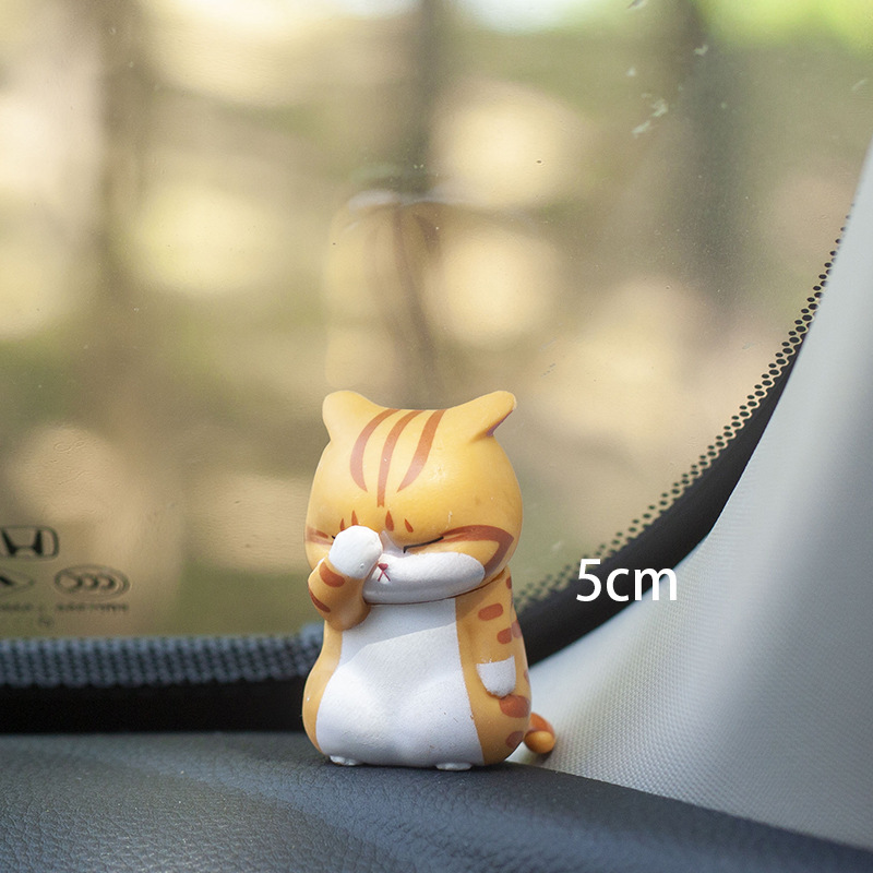 Cute Cat Car Ornaments for Dashboard DIY Healing-Style Figurines for Girls, Lucky Cat