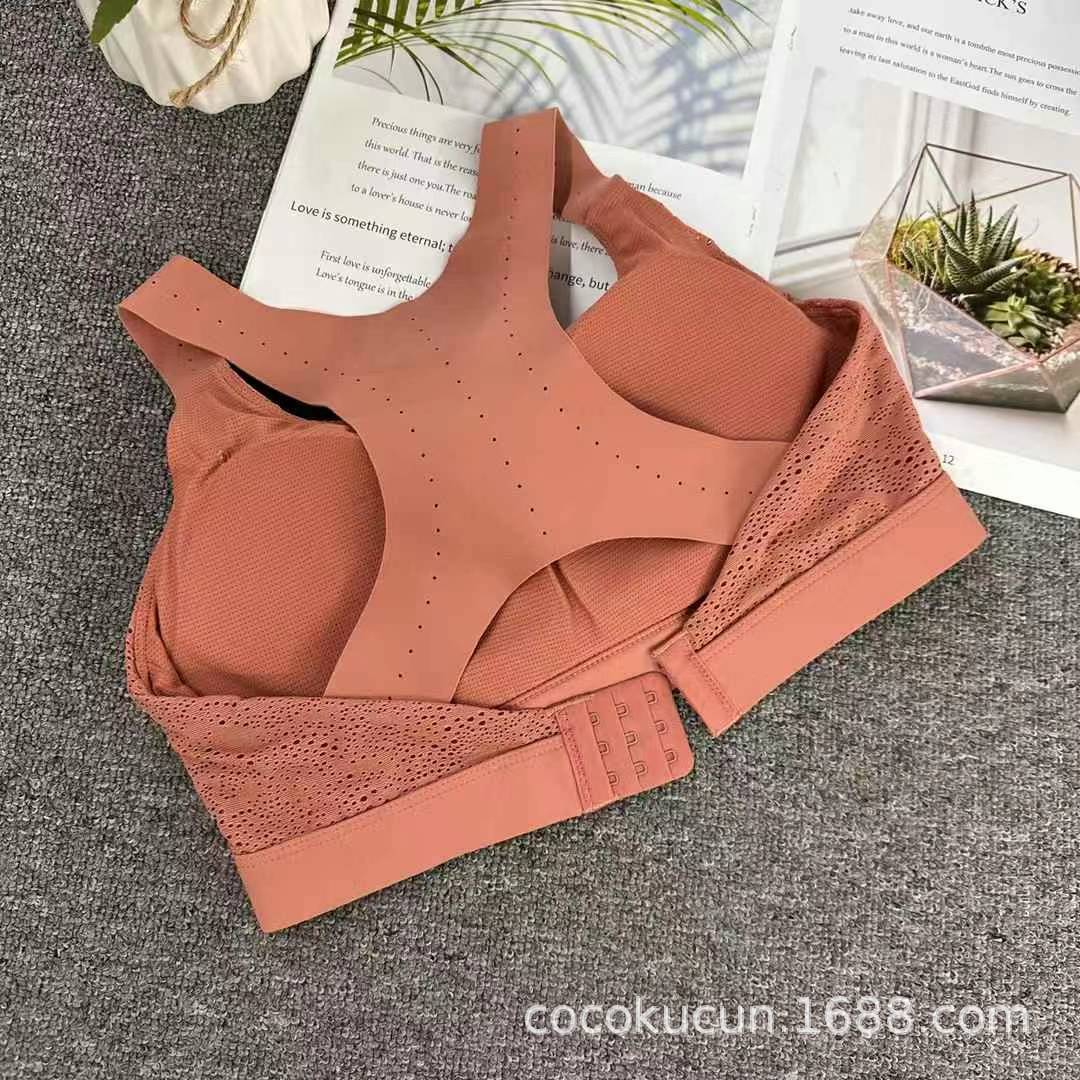 Transmisión en vivo nueva ropa interior deportiva vestible mujer al aire libre correr acondicionamiento físico reuniendo forma sin anillo de acero hermoso bra image 5