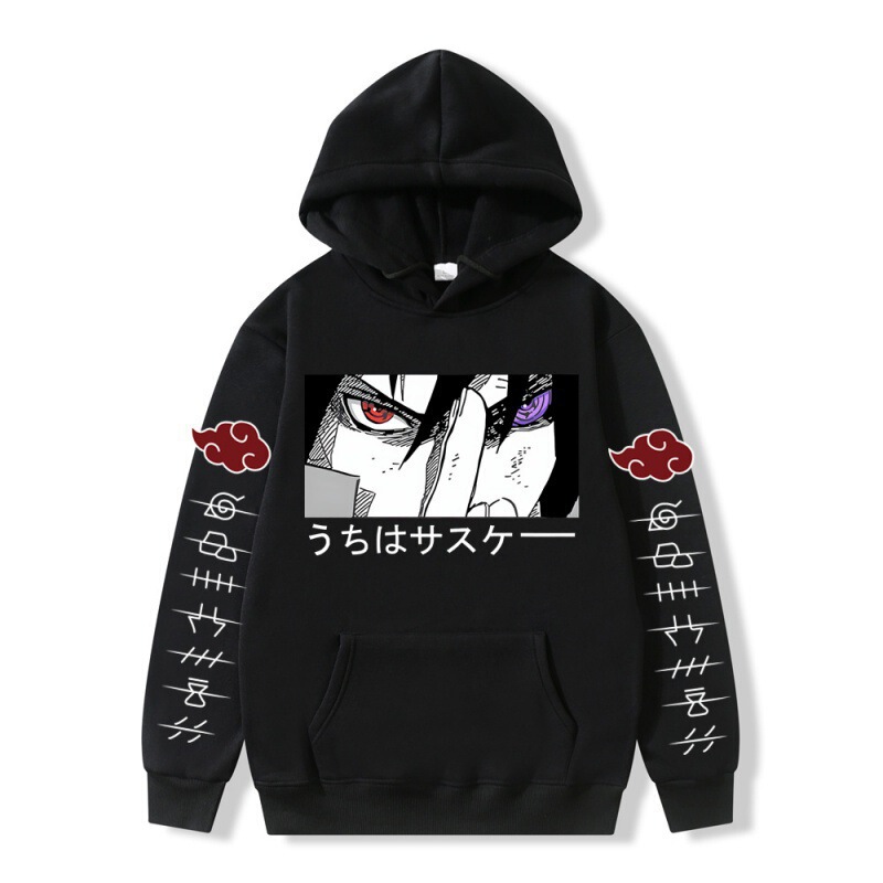 Naruto Uchiha Sasuke Anime Print Hoodie with Fleece Lining for Men and Women Cross-Border Naruto Uchiha Sasuke Anime Print Hoodie with Fleece Lining for Men and Women Cross-Border