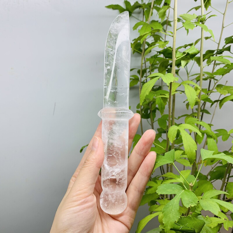 热销  源头天然白水晶匕首摆件家居办公装饰 图 3