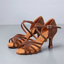 KC专业拉丁舞鞋女成人2025新款软底中高锥跟国标伦巴舞蹈鞋拉丁鞋