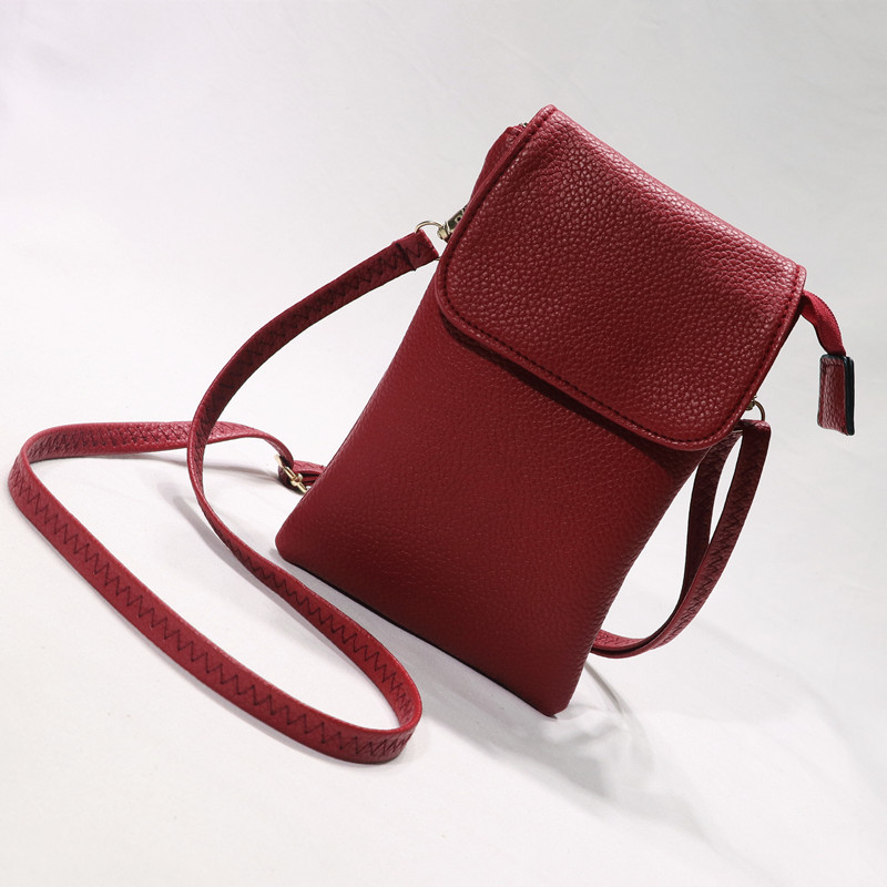 2021 nuevo cuero suave 3-capa cremallera teléfono móvil bolsa de las mujeres crossbody mini cambio Apple BOLSA DE TELÉFONO MÓVIL DE GRAN pantalla