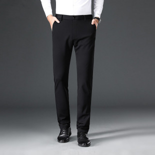 Business Casual Men's Dress Pants 2025 Spring Straight-Leg Wrinkle-Free Stretchy Loose Milk Silk Men's Long Trousers