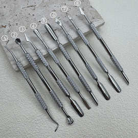 美甲俄式双头马蹄钢推不锈钢斜口钢推前置处理推立面指甲护理工具