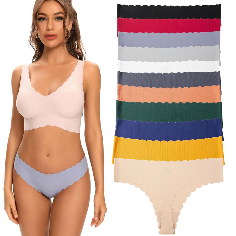 European and American Size Amazon Ebay Hot-Selling E-Commerce Seamless Ribbed Pure Cotton Crotch Low-Waist Bikini Thong