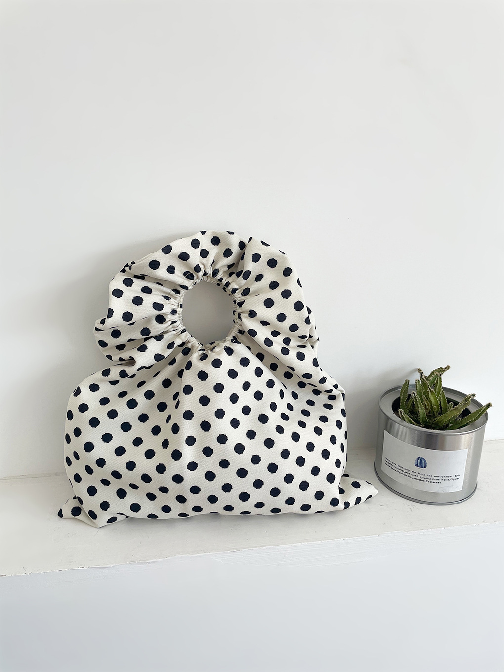 Ins pliegue de encaje bolso de mano mini bolso de muñeca sensación de nicho bolso de algodón bolsa de almacenamiento portátil bolsa de lona