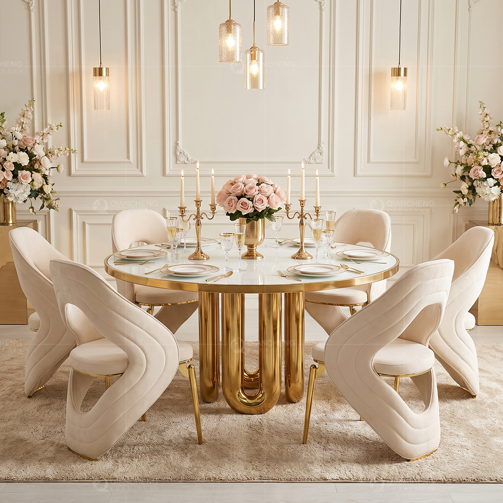 Mesa Redonda de Comedor para Eventos de Acero Inoxidable, Personalizable para Locales Comerciales