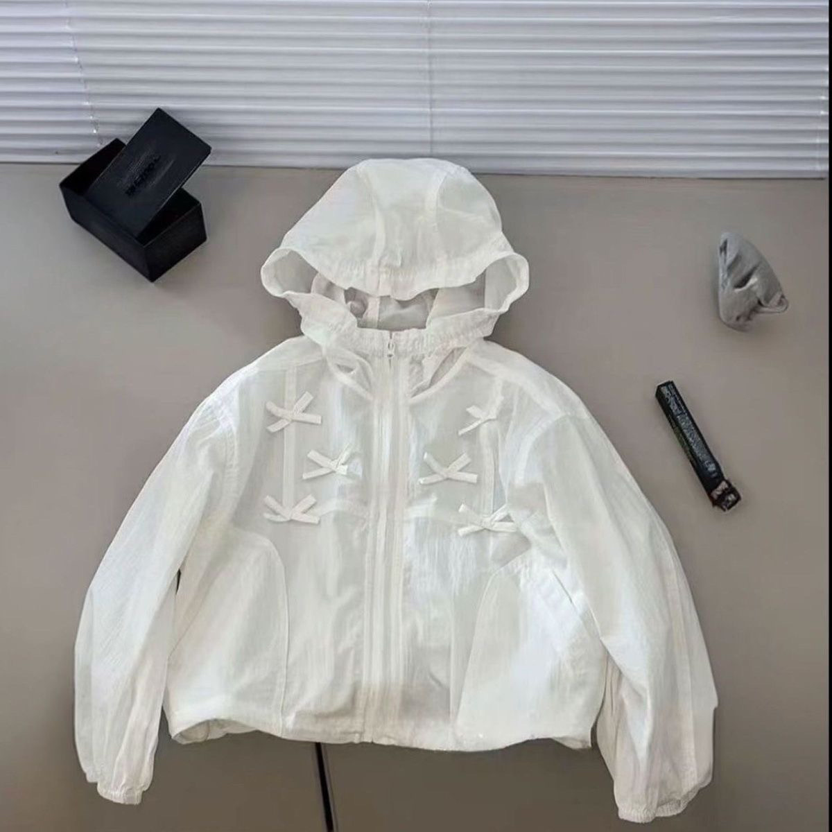 Arco delgado chaqueta de aire extranjero para niños capuzas de verano ultravioleta ropa de verano transpirable nueva ropa de protección solar de niñas image 2