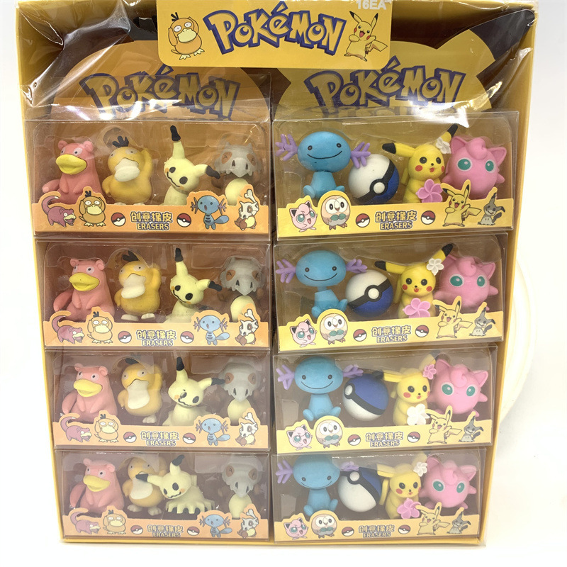 Comercio exterior Pokemon forma Borrador Mágico bebé Pikachu decoración hecha a mano anti-caspa borrador pequeño regalo