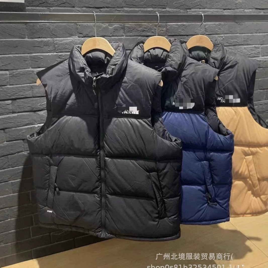 Down jacket, demi-season vest for men and women for beloved, with embroidery, increased thickness, loose fit