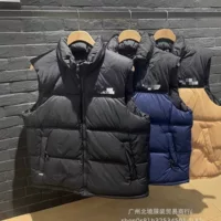 Down jacket, demi-season vest for men and women for beloved, with embroidery, increased thickness, loose fit