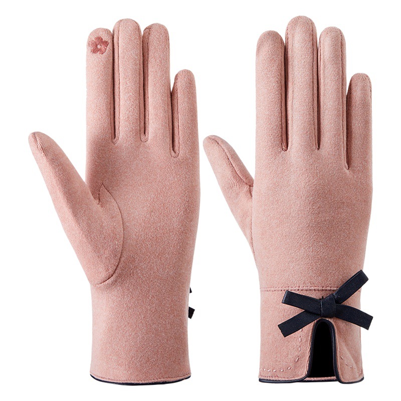 De terciopelo Guantes Térmicos de las mujeres de lana forrado Otoño e Invierno Internet celebridad arco al aire libre conducción guantes de pantalla táctil transfronteriza