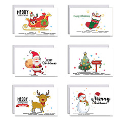 美國亞馬遜外貿復古古董聖誕節賀卡 Merry Christmas留言卡片套裝