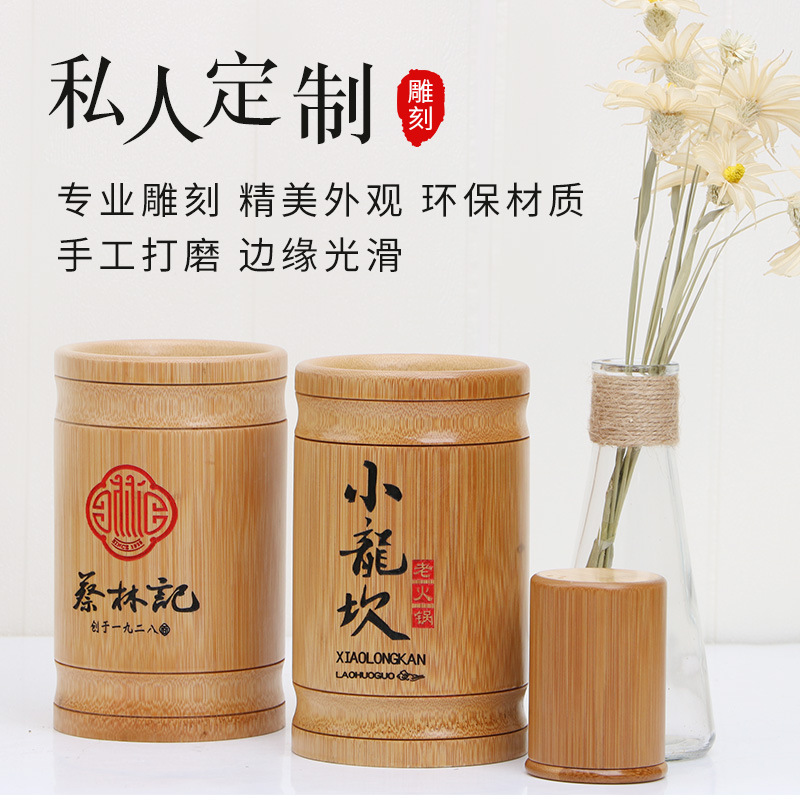 Wholesale Bamboo Chopstick Holder, Commercial Logo Chopstick Basket, Bamboo Barbecue Holder, Skewers & Kebab Chopstick Container, Storage Organizer