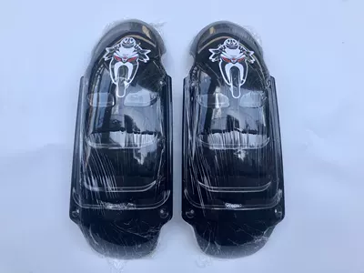 Motorcycle Bumper Frame with: Motorcycle bumper - black-single-front-panel-two