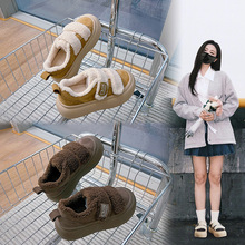 魔术贴小白鞋女2025冬季新款加绒保暖小白鞋休闲百搭厚底增高板鞋