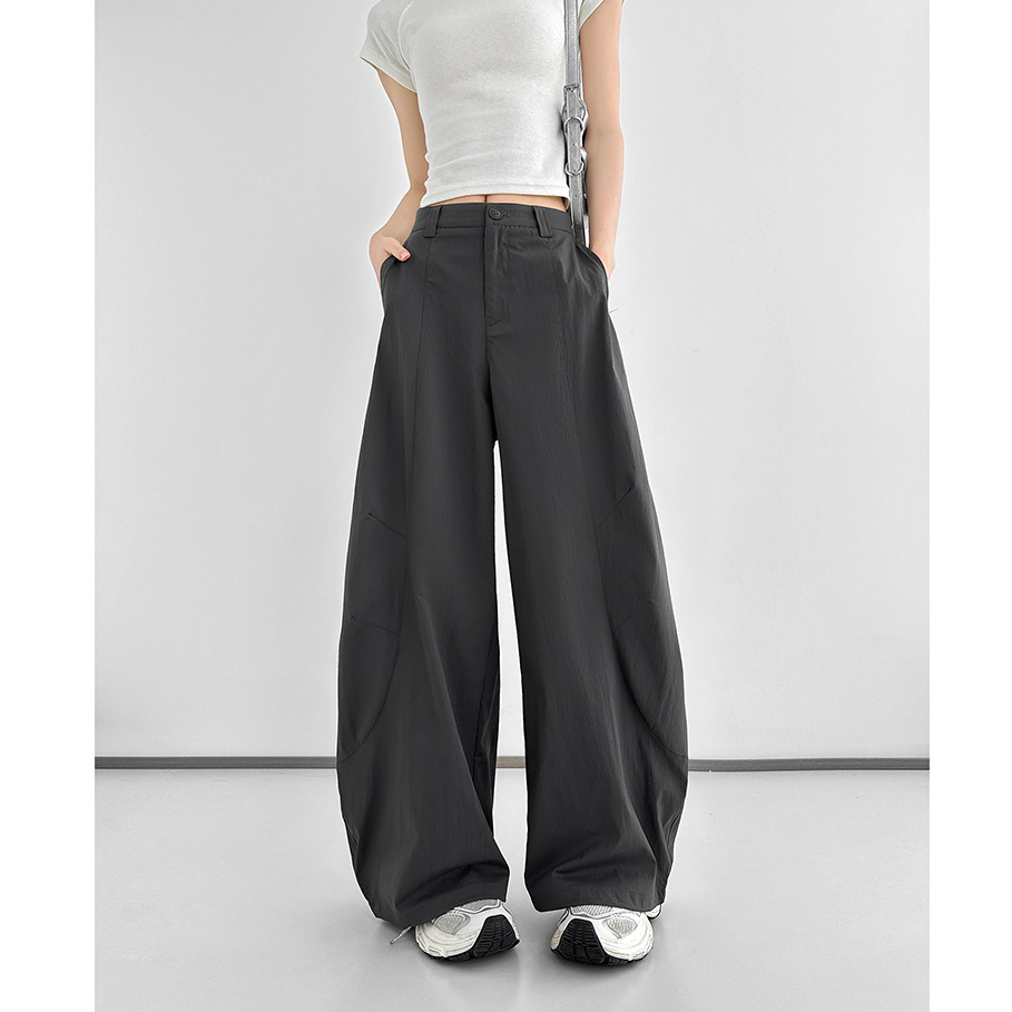 American Style Overalls Women's 2025 Summer New High Waist Slimming Loose Straight Casual Pants Dosing Sports Paratrooper Pants