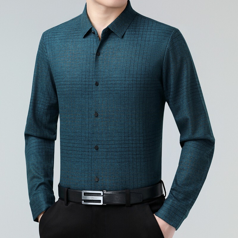 2026 Spring and Autumn Brand Wool Shirts for Men Business Shirts Professional Casual Anti-Wrinkle Men's Clothing Formal Occasion Wear