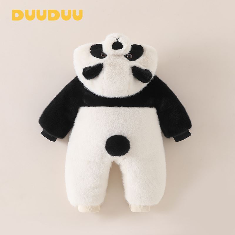 DUUDUU 팬더 겨울 코튼 코트 중간 중국 유형 A 두꺼운 옷 퀼트 점프 수트