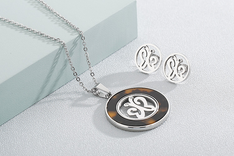 new fashion stainless steel clavicle chain necklace earrings sets accessories