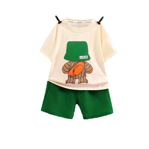  new summer boys' suits, handsome short-sleeved T-shirts, boys, children and babies, street casual sports shorts