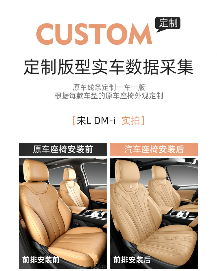 Full-Cover Seat Covers for Byd Song Ldmi 2025 Model, Universal for All Seasons, Fully Enclosed Car Seat Covers