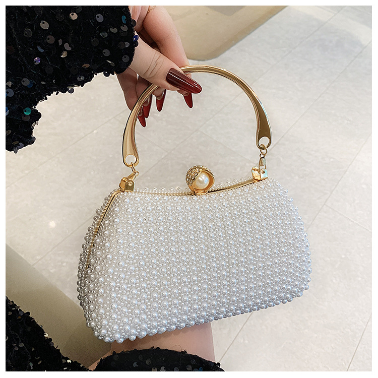 New pearl lady's handbag, banquet dress crossbody bag, elegant socialite dinner bag, high-end underarm bag wholesale undefined