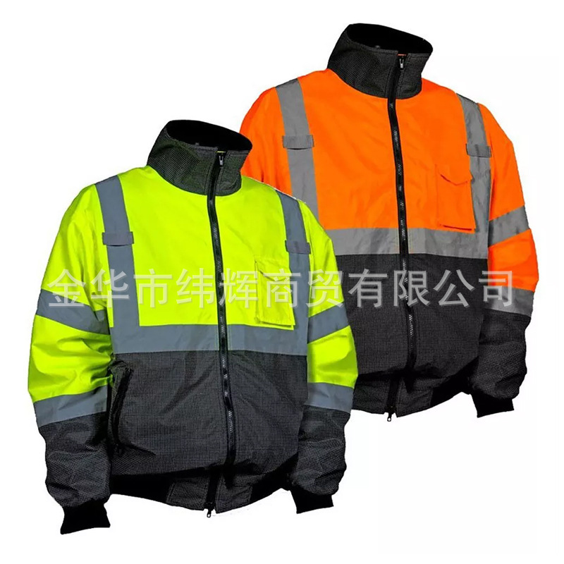 Brillante impermeable 300D agua Oxford tela caliente capa estándar europea y americana EN20471/ANSI