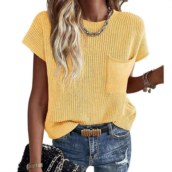 Европейская и американская женская одежда для трансграничной торговли, экспортируемая с независимой станции Amazon, элегантный повседневный короткий жилет-свитер OEM/ODM