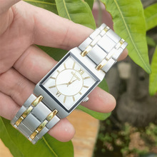 ROSRA  外资新款石英男士钢带表 商务石英腕表 方形时尚男生手表