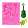 Music violin, musical instruments, guitar, silicone mold, acrylic fondant, handmade