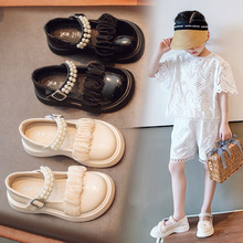 女童公主小皮鞋2023春秋新款软底儿童英伦风单鞋夏季大童黑色鞋子