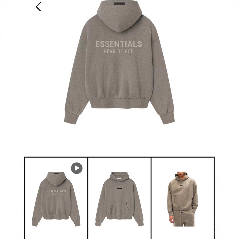 Essentialsss25Hoodie Classic Style Hooded Sweatshirt with Logo Lettering Printed on the Back