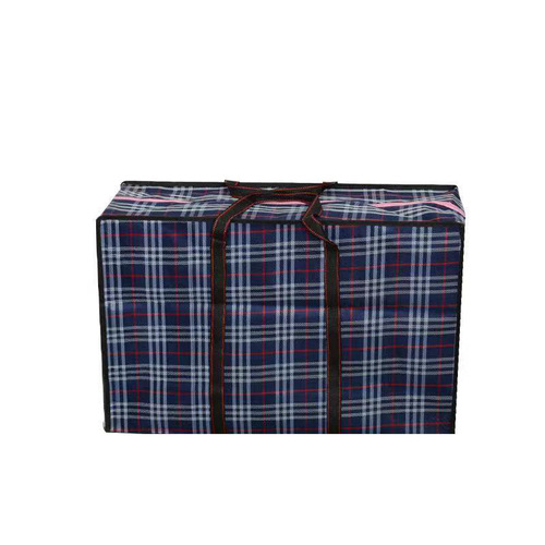Wholesale woven fabric bag garment storage bag with thickened large capacity luggage bag, foldable waterproof grid moving bag