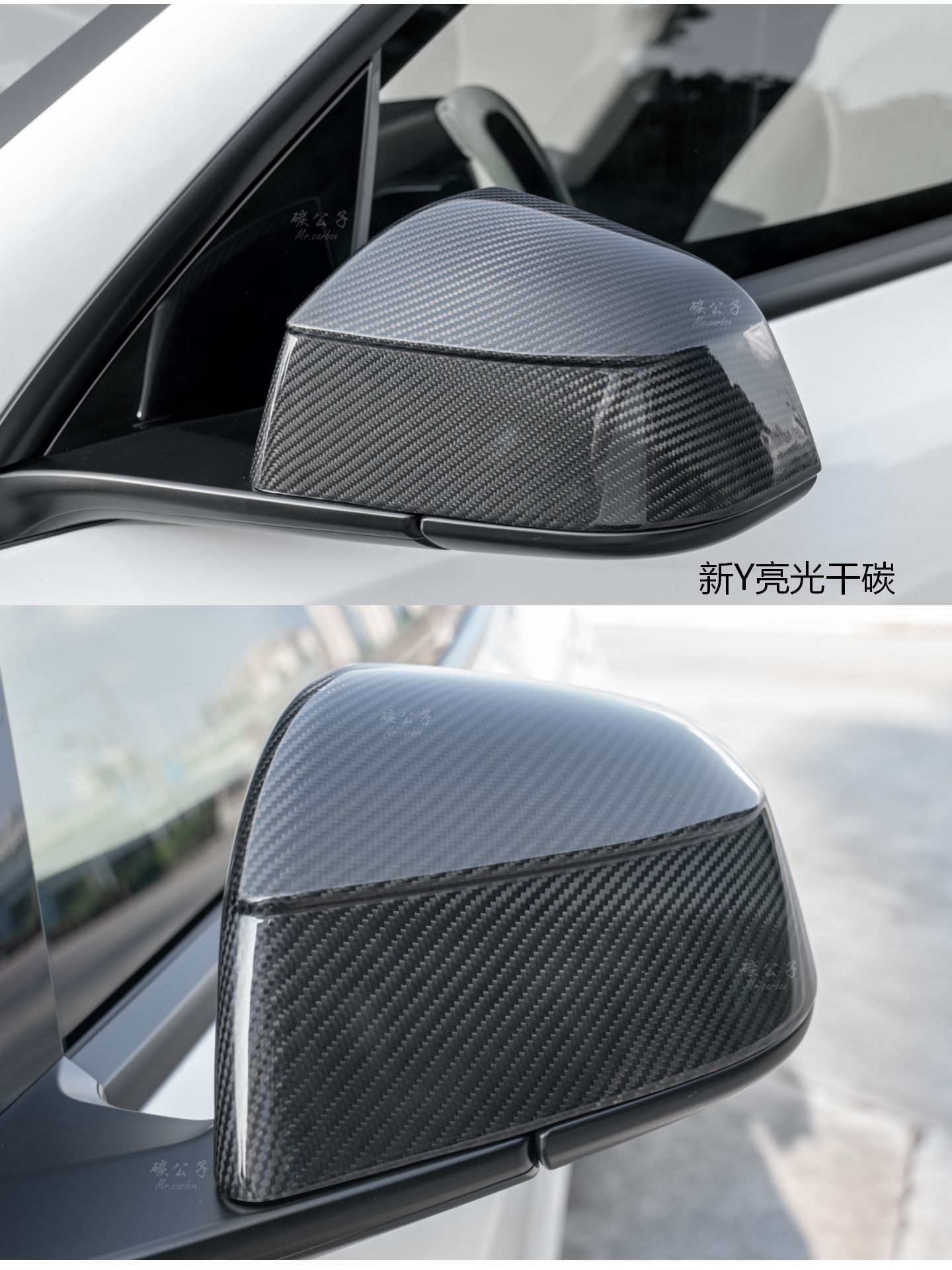 Carbon Prince Is Suitable for Tesla's New Version Model 3Ysx Carbon Fiber Rearview Mirror Shell Reversing Horn Tesla