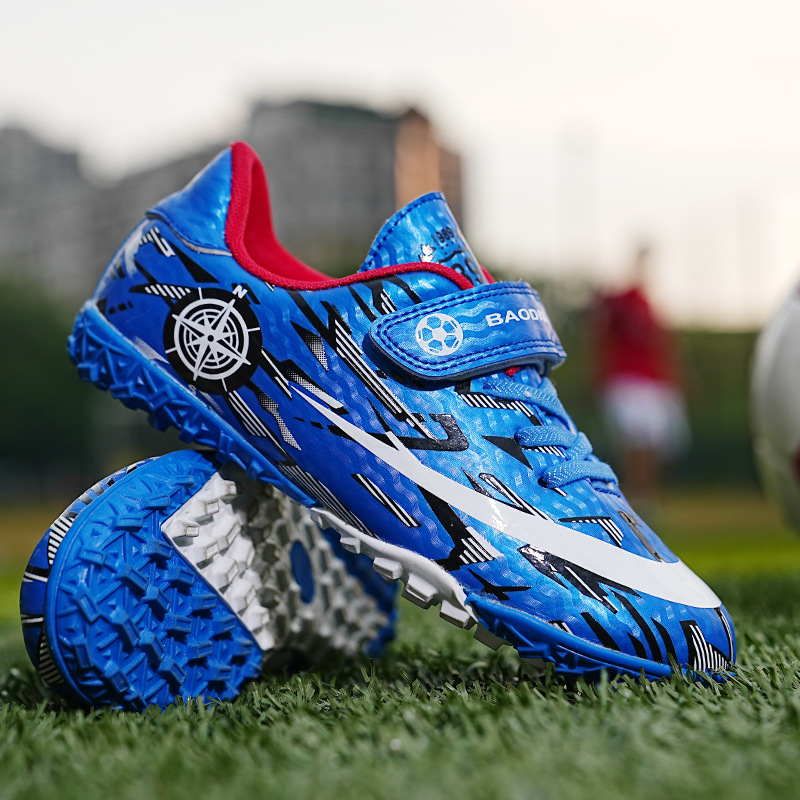 ShoeGlobe In Stock Cross-Border Soccer For Men With Velcro TF Cleats Long Student Youth Training Shoes Competition Spikes_voghion.com