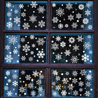 跨境热销雪花静电贴玻璃贴圣诞节派对冬季家庭场景氛围布置装饰贴