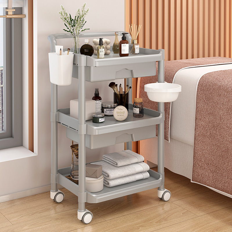 Cajón doble gris de tres capas + cubo + maceta nuevo modelo de plástico completo * 0x0x0cm * *