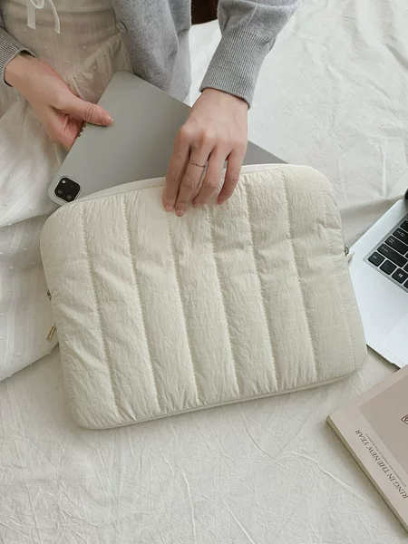 Korean Ins Tablet Storage Bag Simple Striped Embroidery Minimalist 11/13/ 15inch Inch Laptop Protective Case