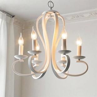 American Retro Candle Lamp Living Room Chandelier Medieval French Simple Light Luxury Small Apartment Dining Room Study Bedroom Lamps
