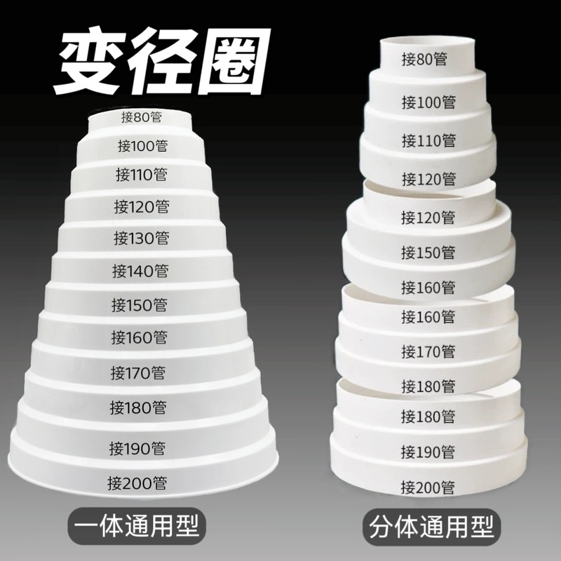 レンジフード排煙管変径リング140-180変径塔多用80-200変換サイズプラスチック家庭用|undefined