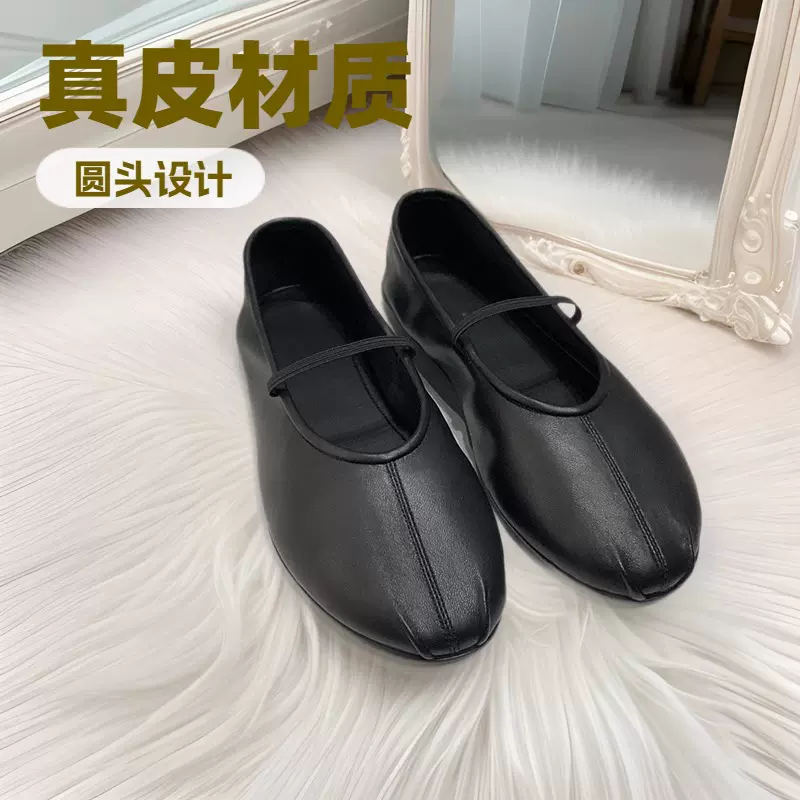 定制新款真皮单鞋松紧乐福鞋软皮奶奶鞋有量有价广州工厂直供