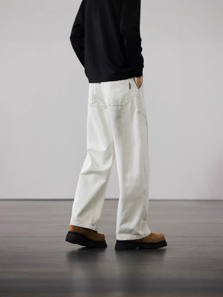 Spring retro demi-season denim trousers
