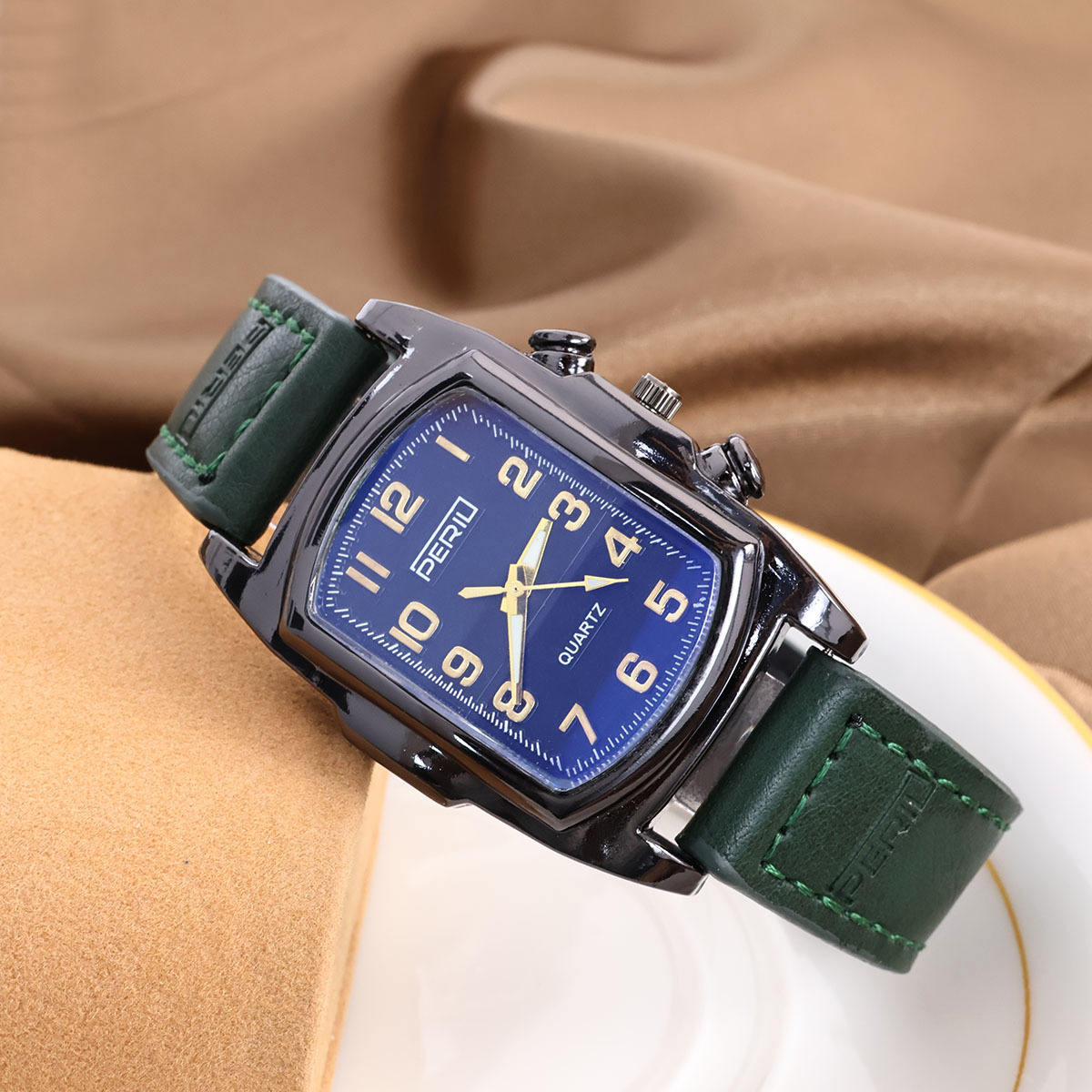 Square Men's Retro Belt Digital Scale Simple Casual Quartz Watch Niche High-End Men's Watch